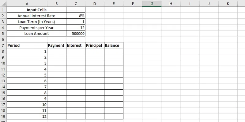 Create-an-amortization-table-with-the-labels