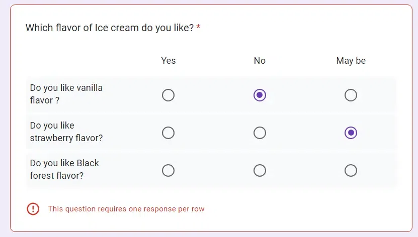 How To Create A Multiple Choice Grid In Google Forms - GeeksforGeeks