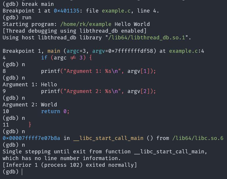 Complete debugging output