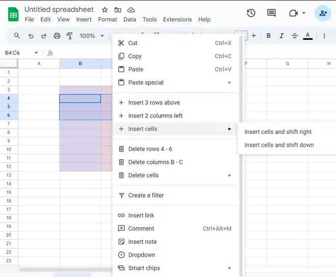 how-to-insert-cells-in-google-sheets-geeksforgeeks