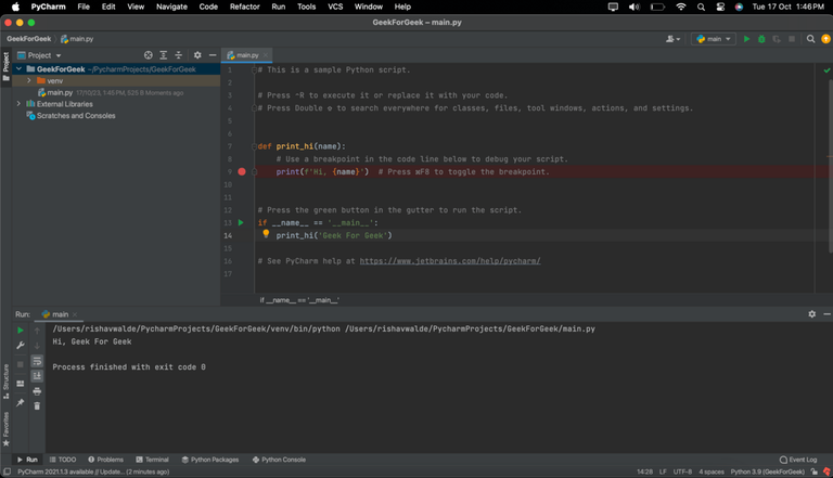 How to install Python and PyCharm on Mac - GeeksforGeeks