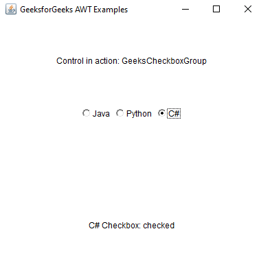 Java AWT CheckboxGroup