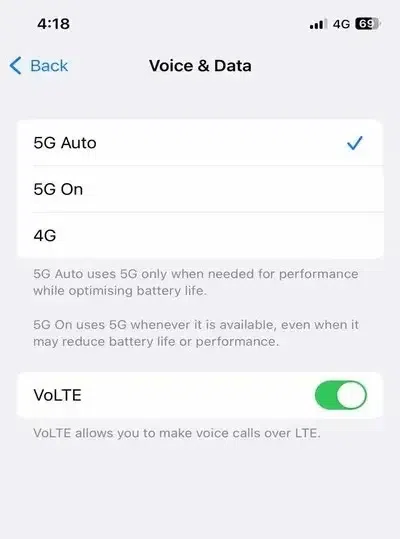 Open Settings to Choose Mobile Data option