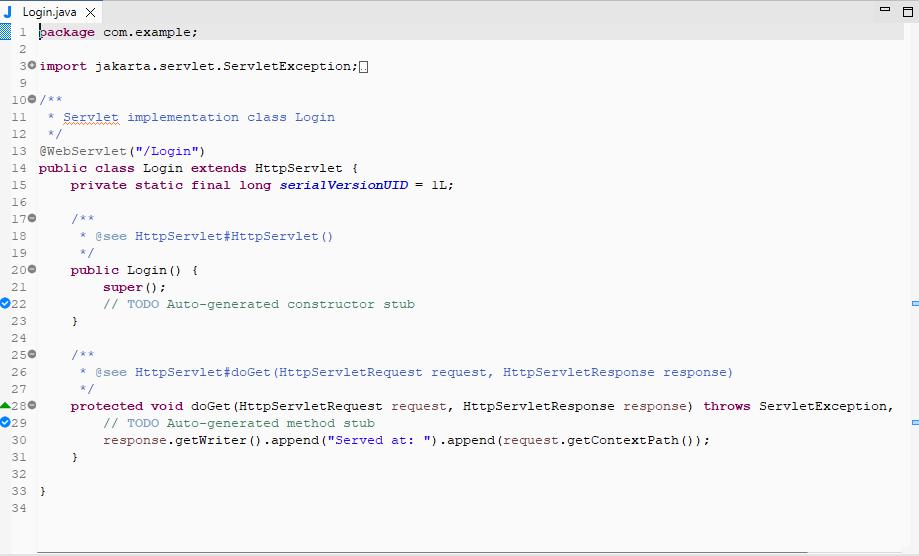 Servlet default code myeclipse