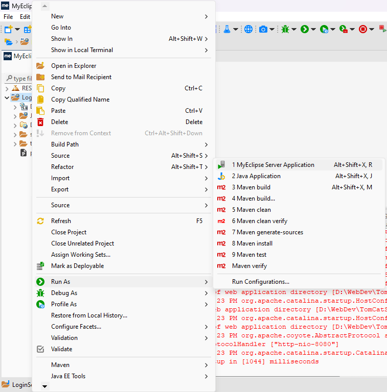 Running servlet myeclipse-min