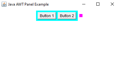 Output window of the Java AWT Panel