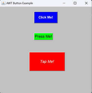 Output of Java AWT Button Example 2