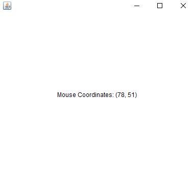 Output of MouseMotionListener Program