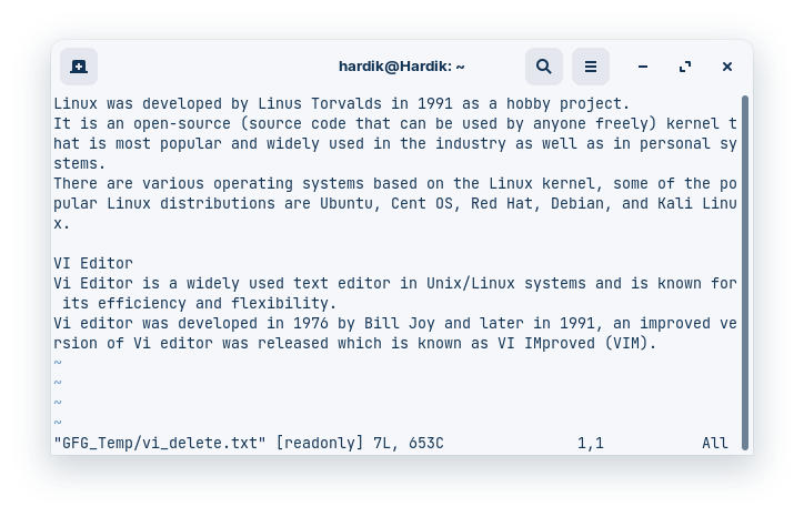 Opening File in Vim