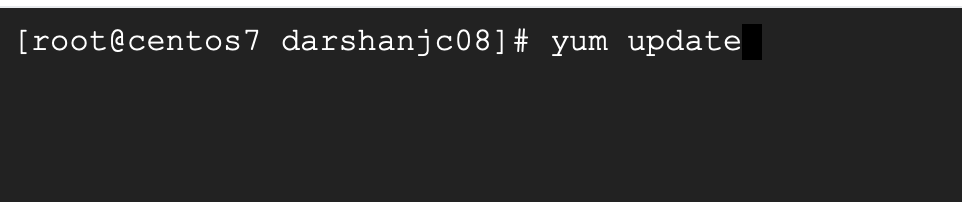 Updating all the packages using 'yum update' command.