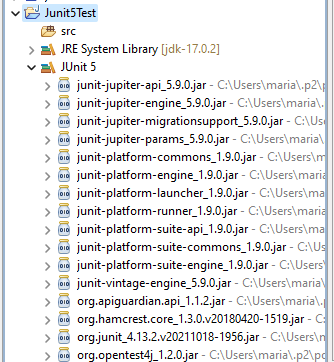 Junit 5 project file structure