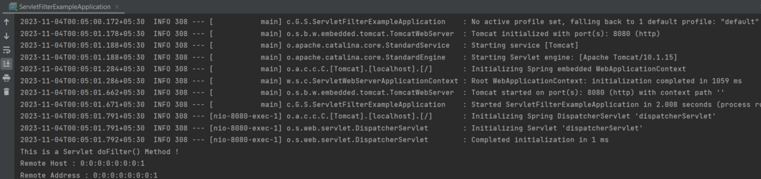 Servlet Console Output