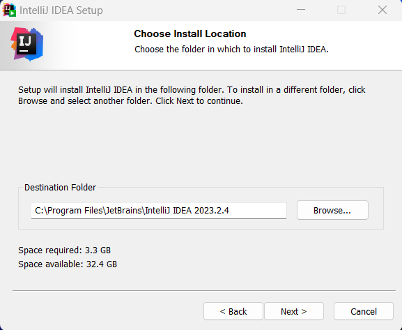 Choosing the Folder to Install IntelliJ