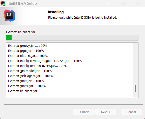 Installation all the jar files and files associated with IntelliJ