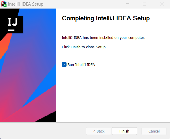 Installation Completed IntelliJ