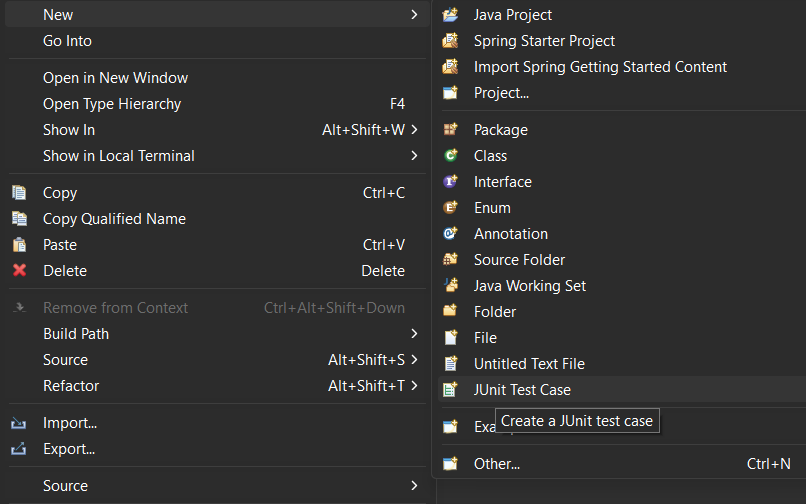 Main Window to set JUnit test cases