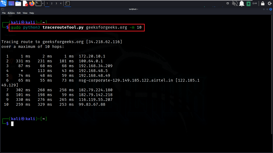 python programming assignment 4 traceroute