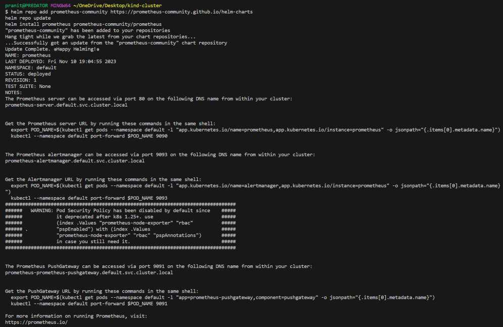 Setup Prometheus server on the cluster