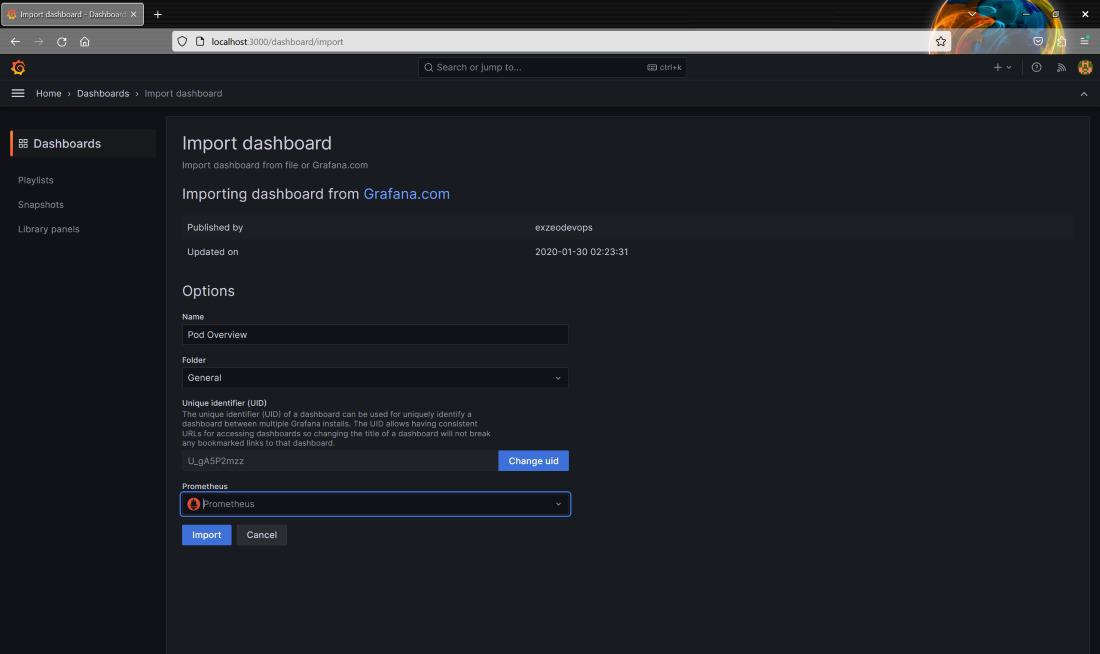 Attach Prometheus data source