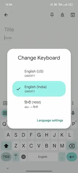 Keyboard option will appear