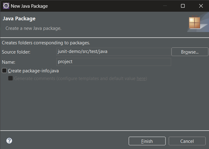 package configuration