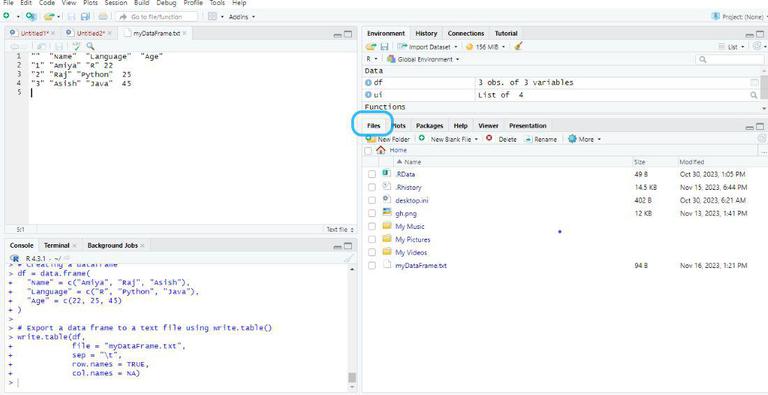 Exporting Data from scripts in R Programming - GeeksforGeeks