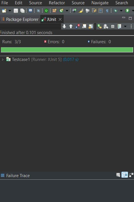 JUnit Test Case Successful