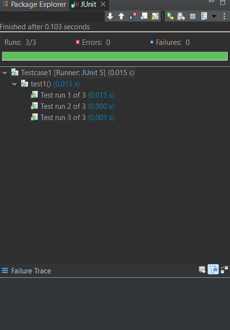 Output JUnit View