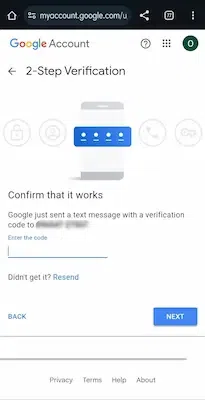 Enter your code received on Mobile Number