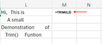 Trim Function in Excel 
