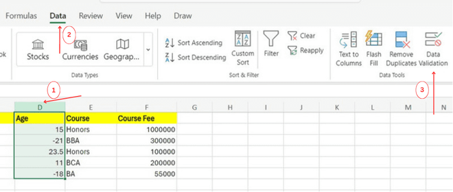Data Validation in Excel