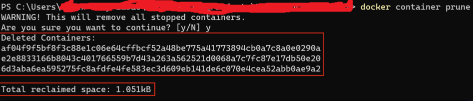 docker container prune