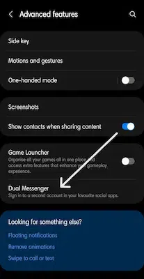 Enable the Dual Messenger option
