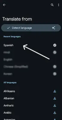 Choose language to Translate