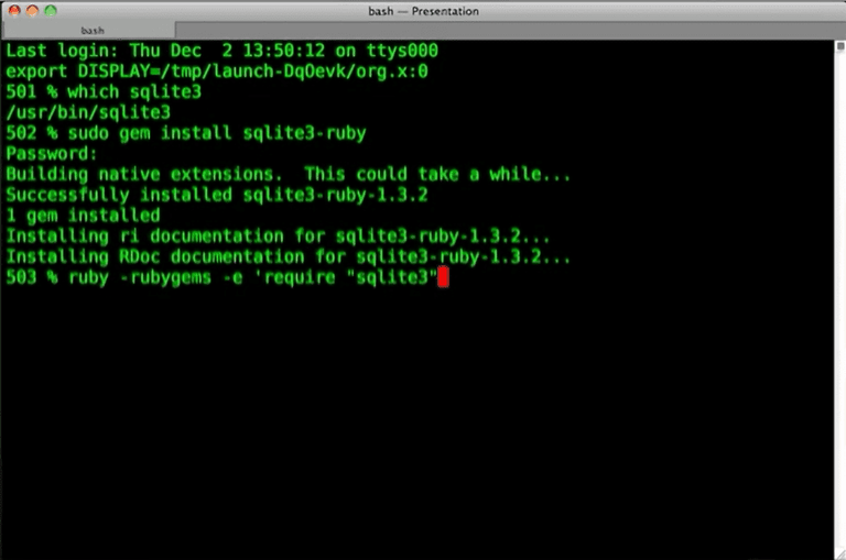 How to install sqlite3 for Ruby on MacOS? - GeeksforGeeks