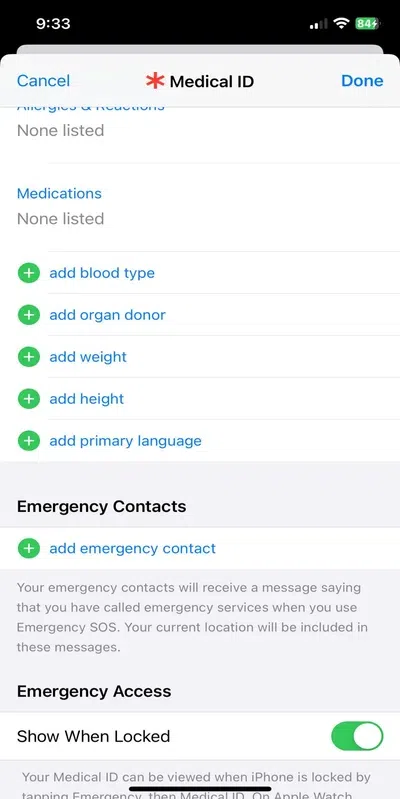 Add Emergency Contacts