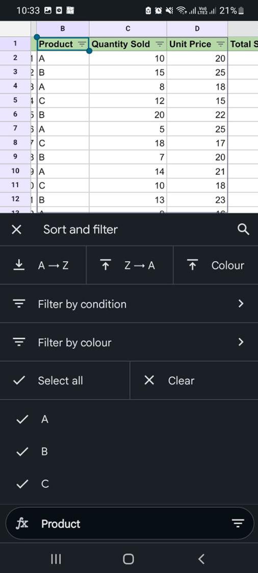 Explore Filtering Options