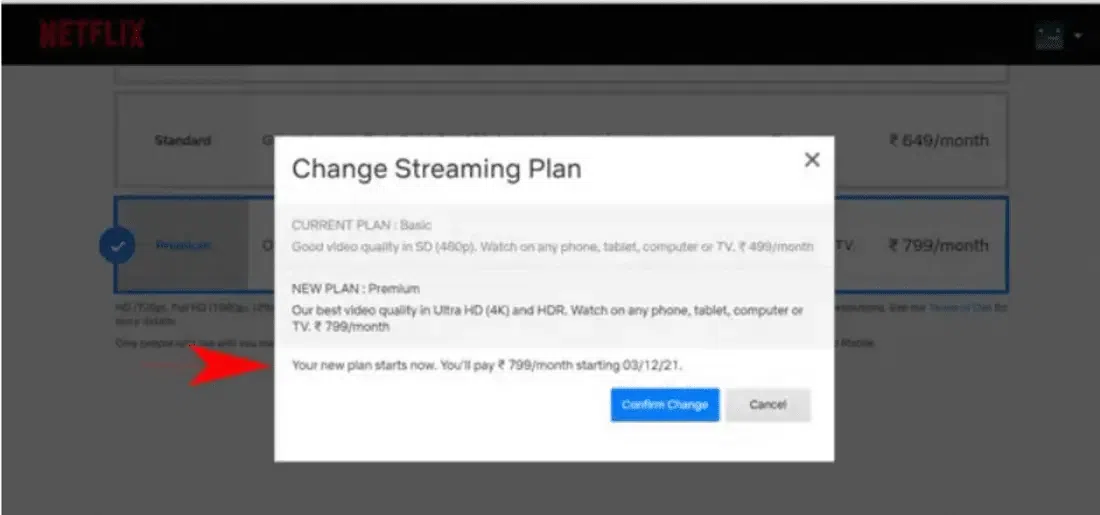 Change Plan to Change Billing Date