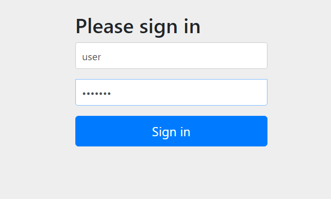 login page