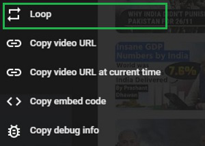 on mobile gets Loop option for playing videos