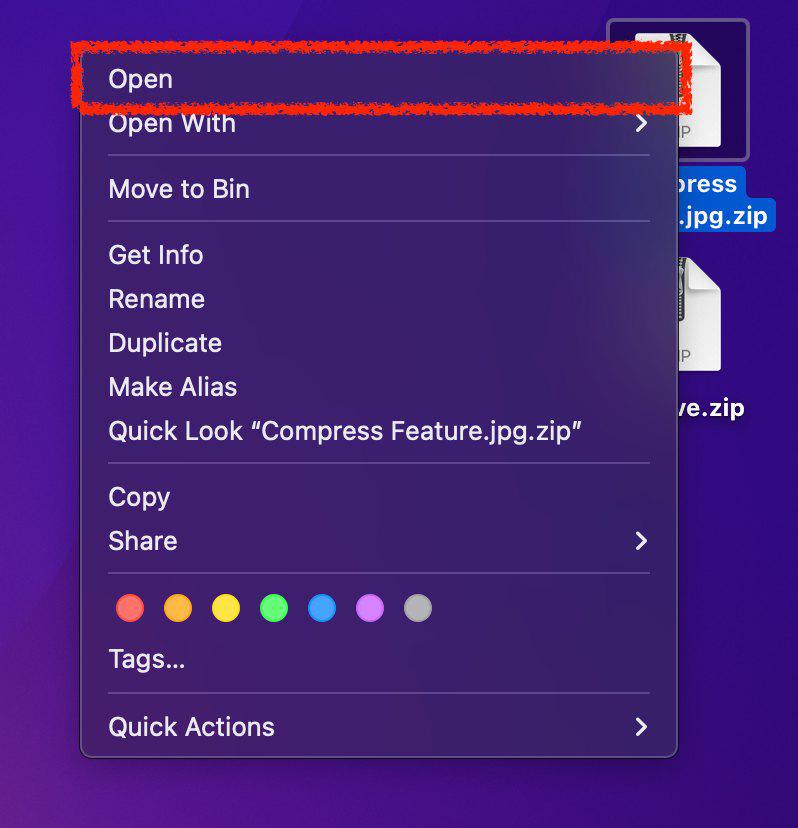 Unzip-compress-feature