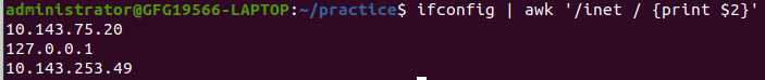 Using `awk` with `ifconfig` to Find Your IP Address in Linux