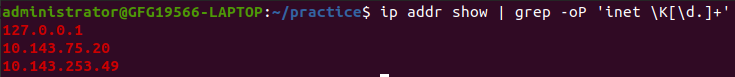 Using `grep` with `ip` to Find Your IP Address in Linux