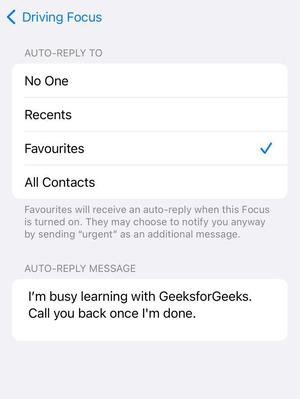 How To Auto-Reply to Texts on the iPhone? - GeeksforGeeks