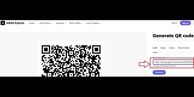 Step-6-Paste-the-link-and-Download-the-QR-Code