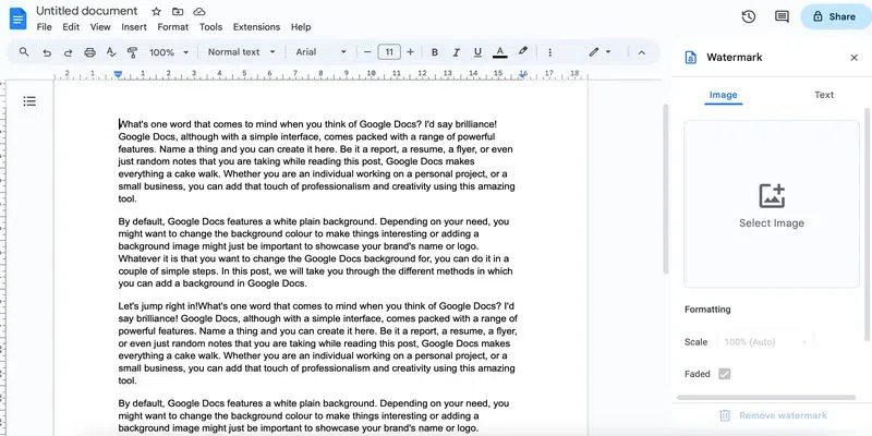 How to Add a Background in Google Docs - GeeksforGeeks