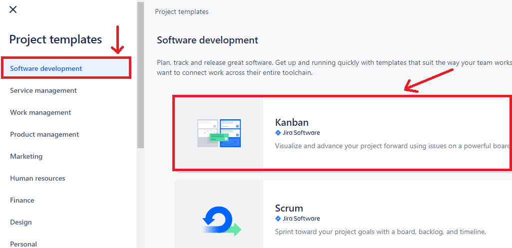 2. Select Kanban option