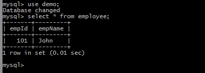 Database Table Output