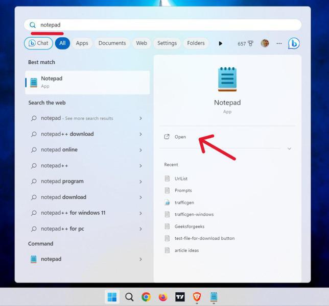 How-To-Open-Notepad-using-Windows-Search-(1)