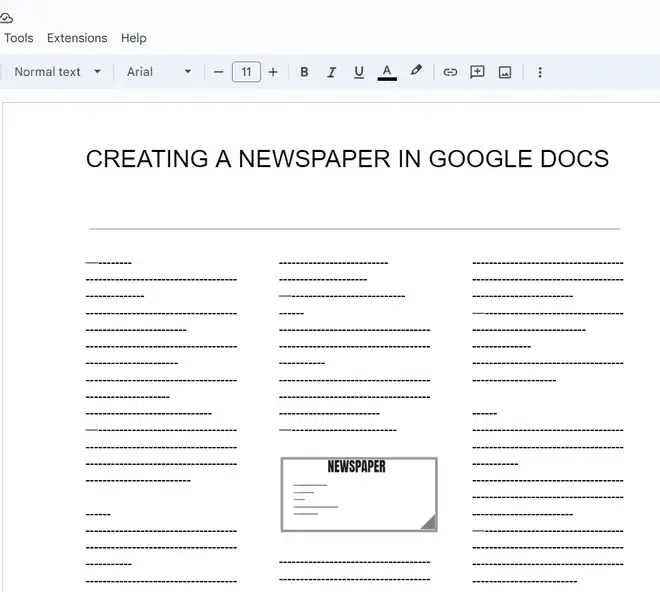 How To Create A Newspaper In Google Docs GeeksforGeeks How To Create A Newspaper In Google Docs GeeksforGeeks